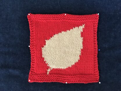 Silver Birch Leaf Intarsia Square