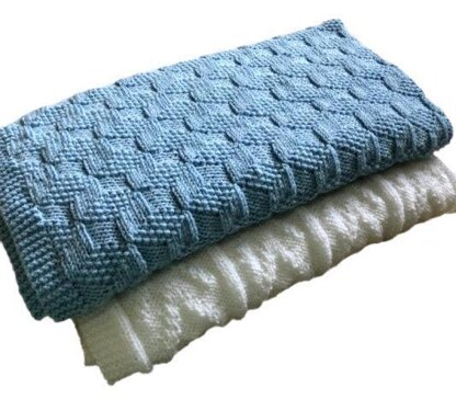 Knit and Purl Blankets x 2 - Building Blocks & Chevrons