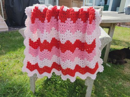 Strawberry Ripple Baby Blanket Afghan