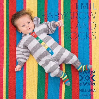 Emil Babygrow And Socks in MillaMia Naturally Soft Merino