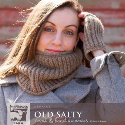 Old Salty Cowl & Hand Warmers in Juniper Moon Farm Stratus - J43-03 - Downloadable PDF