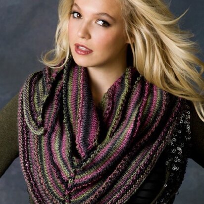 Knit Lafayette Shawl in Red Heart Boutique Unforgettable - LW2874 - knitting pattern