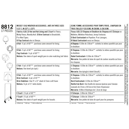 Simplicity 8812 Misses Cold Weather Accessories - Paper Pattern, Size A (ALL SIZES)