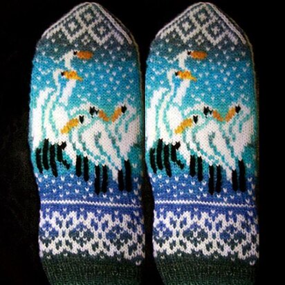 Herons In the Snow - knitting pattern