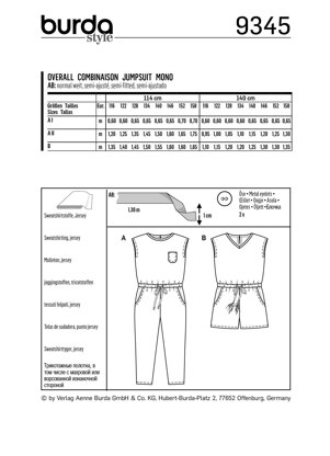 Burda Style Child's Summer Jumpsuit B9345 - Paper Pattern, Size 6-13