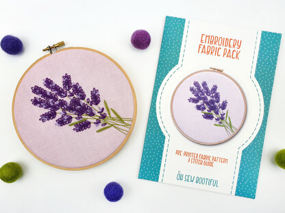 Oh Sew Bootiful Lavender Embroidery Pattern Fabric Pack