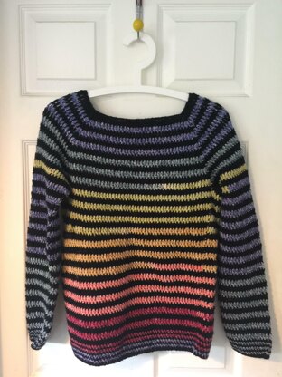 Rainbow Stripey Raglan Crochet pattern by Fran Morgan | LoveCrafts
