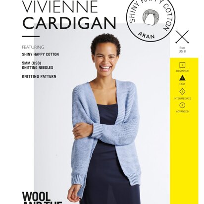 Vivienne Cardigan in Wool and the Gang Shiny Happy Cotton - Downloadable PDF