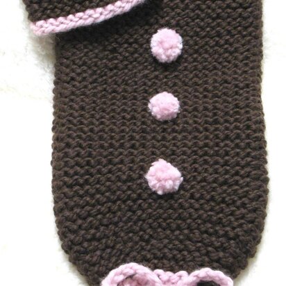 Cherry Chocolate Baby Cocoon, Hat Plus POD - knitting pattern