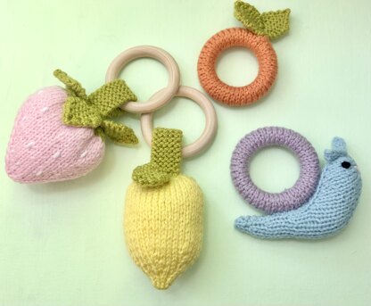 Knit Summer Baby Teething Toy Pattern Set