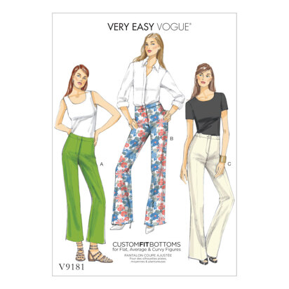 Vogue Misses' Custom-Fit Bootcut Pants V9181 - Sewing Pattern