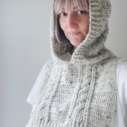 Hooded Cable Poncho