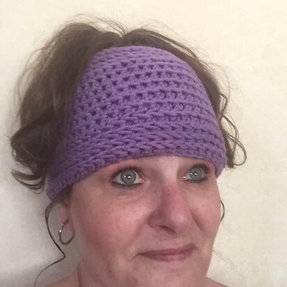 Purple Waves Messy Bun Hat