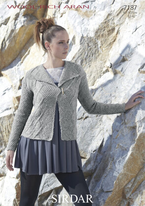 Woman’s Cabled Jacket in Sirdar Wool Rich Aran - 7187