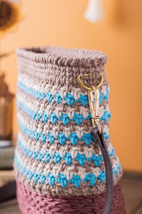 Raffia & cotton shoulder bag "Natural Melody"