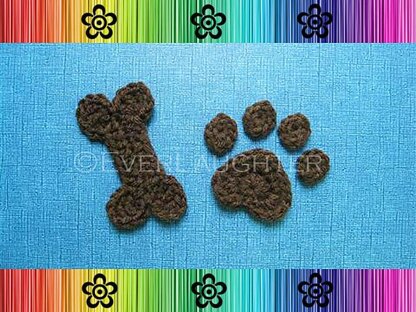 Dog Paw and Bone Applique