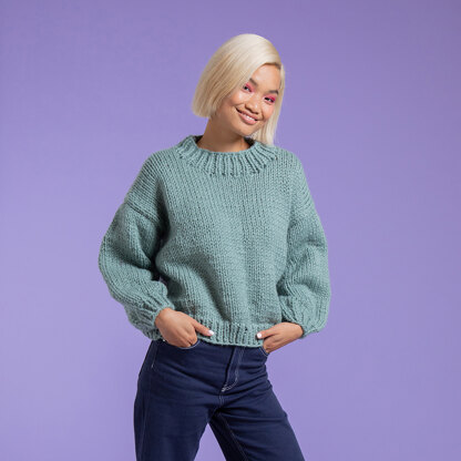 Easy Everyday Sweater - Free Knitting Pattern for Women in Paintbox Yarns  Wool Blend Super Chunky