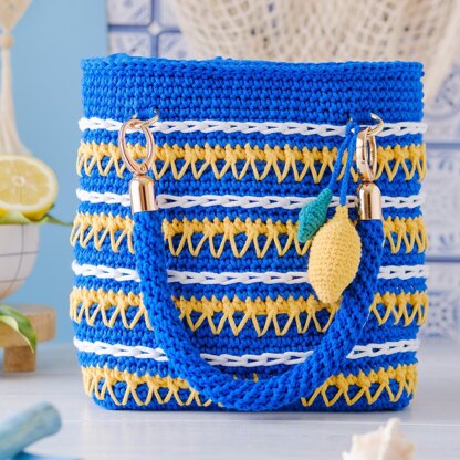 Crochet lemon & leaf keychain / bag charm