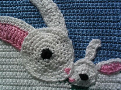 Mummy Bunny and baby potholder