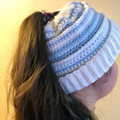 Alison Messy Bun Beanie Crochet Ppattern