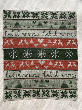 Let It Snow Christmas Blanket
