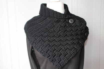 Shawl collar with a basket pattern