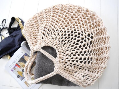 Knitting Pattern – Shopper- Shopping Bag – Beach Bag BIG NETTY – No.218E