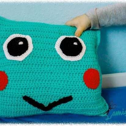 Crochet pattern frog cushion