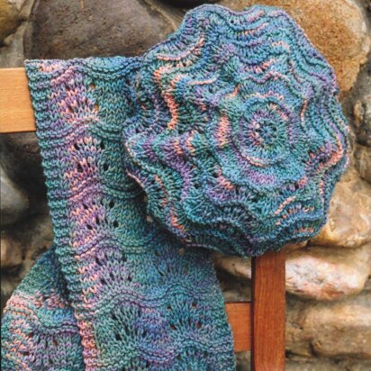 Ripple Beret & Scarf - knitting pattern