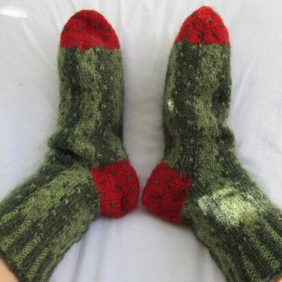 Watermelon Socks in Lett Lopi