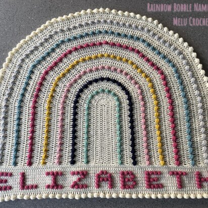 Rainbow Bobble Name Blanket