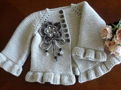 Knit Pattern Baby Girl Jacket Amelia