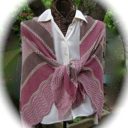 Raspberry Parfait Shawl