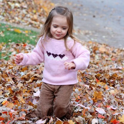 Pink Heart Baby Sweater