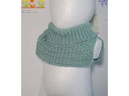 Crochet pattern for baby slip-on scarf in different sizes