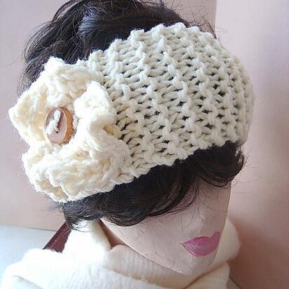 336, KNITTED HEADBAND AND KNITTED FLOWER