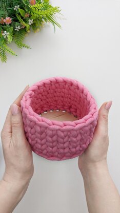 Crochet basket 2 in 1 pattern, beginner crochet basket pattern