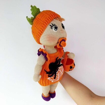 Halloween Lulu Doll Crochet Amigurumi Doll Base pattern, Crochet baby doll pattern (English, Deutsch, Français)