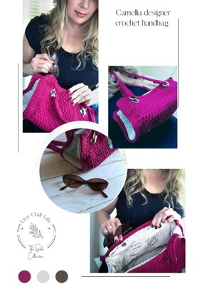 Camellia designer crochet handbag