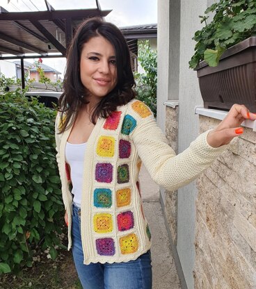 Jacket with granny squares