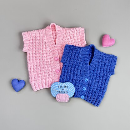 Ezra Baby waistcoat/Vest knitting pattern 16 - 22 inch chest sizes