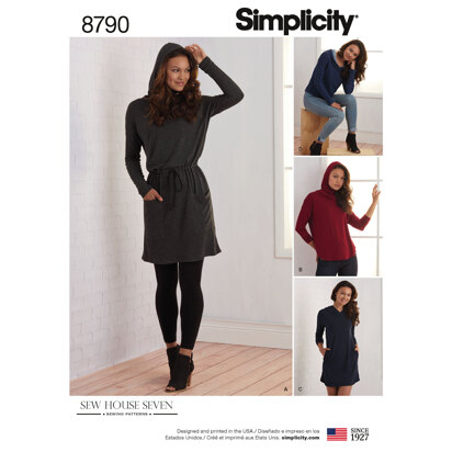 Simplicity 8790 Misses Knit Dresses and Tunics - Paper Pattern, Size A (XS-S-M-L-XL)