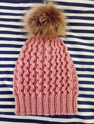 Simple Beanie Hat Chunky Yarn Straight Needles