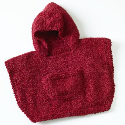 Hooded Baby Poncho in Lion Brand Homespun - 70358AD