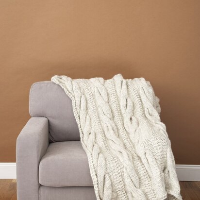 Cable Comfort Throw in Lion Brand Wool-Ease Thick & Quick - 70070AD