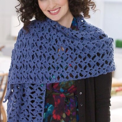 Romantic Lacy Shawl in Red Heart Soft Solids - LW2586