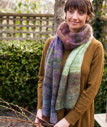 Churchmouse Studio Color Play Mohair Scarf & Wrap in Rowan Kidsilk Haze PDF
