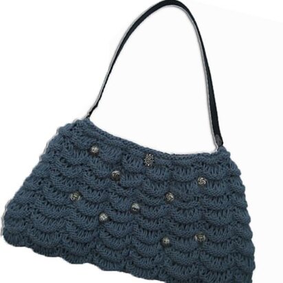 Bold Scallop Handbag - knitting pattern