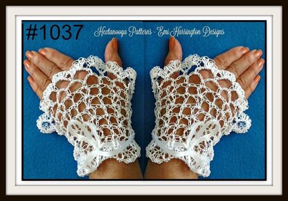 1037-White Wedding Lacy cuffs