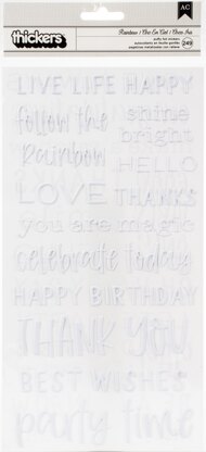 American Crafts Live Life Happy Thickers Stickers 5.5"X11" 249/Pkg - Phrase/Puffy